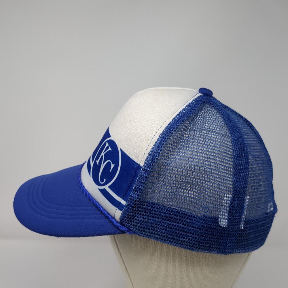 KC Logo Snapback Trucker Hat Blue One Size Adjustable Mesh Back Rope Poly BDA - Picture 3 of 11